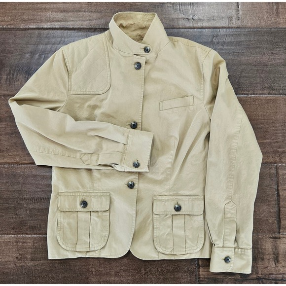 Lauren Ralph Lauren Jackets & Blazers - VTG Lauren Ralph Lauren Tan Field Jacket Quilted Shooting Patch Safari Utility